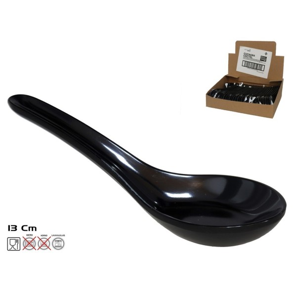 CUCHARA  COCTEL 4,5X13CM NEGRO