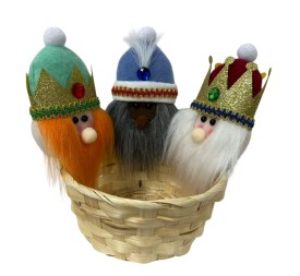 CESTA POLIESTER FIBRA 23X20X20 REYES MAGOS