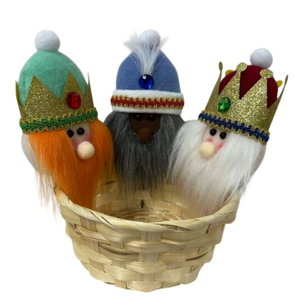 CESTA POLIESTER FIBRA 23X20X20 REYES MAGOS