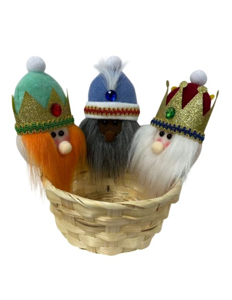 CESTA POLIESTER FIBRA 23X20X20 REYES MAGOS