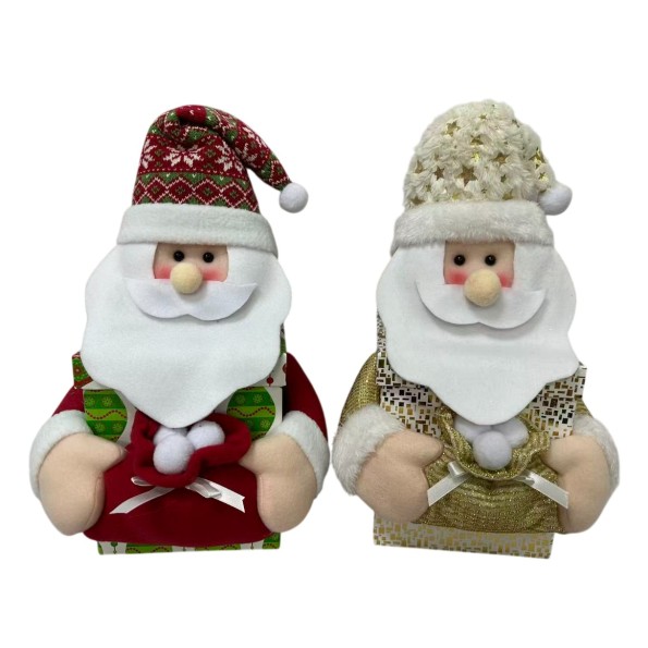 CAJA POLIESTER CARTON 21X20X34 PAPA NOEL 2 SURT.