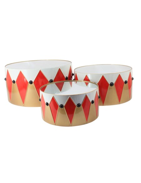 MESITA AUXILIAR SET 3 METAL 61X61X30,5 espejo
