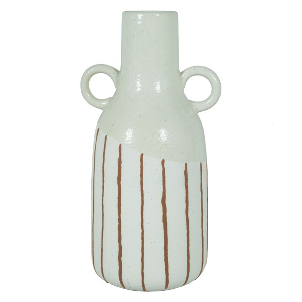 JARRON CERAMICA 15X12X29 LINEAS CRUDO