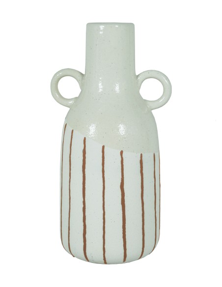 JARRON CERAMICA 15X12X29 LINEAS CRUDO