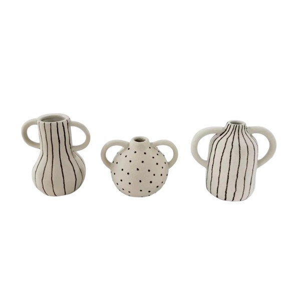 JARRON SET 3 CERAMICA 34,5X8X14 BLANCO