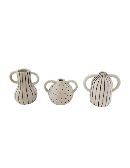 JARRON SET 3 CERAMICA 34,5X8X14 BLANCO