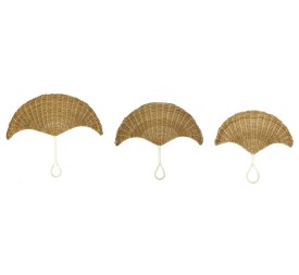 DECORACION PARED SET 3 RATAN METAL 50,5X1X50,5