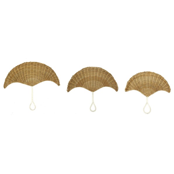 DECORACION PARED SET 3 RATAN METAL 50,5X1X50,5