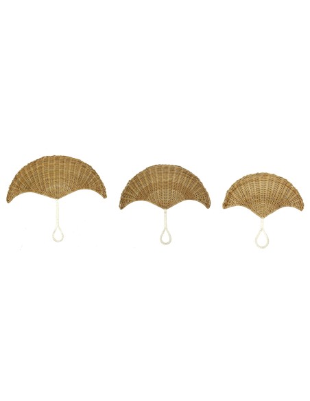 DECORACION PARED SET 3 RATAN METAL 50,5X1X50,5