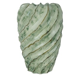 JARRON CERAMICA 21X21X32 ESPIRAL VERDE