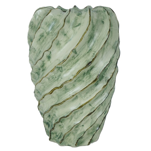 JARRON CERAMICA 21X21X32 ESPIRAL VERDE