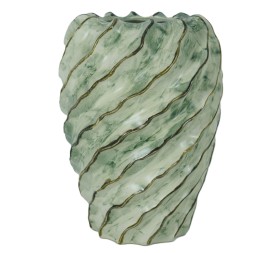 JARRON CERAMICA 19X19X25 ESPIRAL VERDE