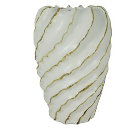 JARRON CERAMICA 21X21X32 ESPIRAL BLANCO