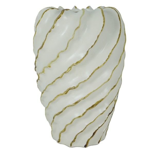 JARRON CERAMICA 21X21X32 ESPIRAL BLANCO
