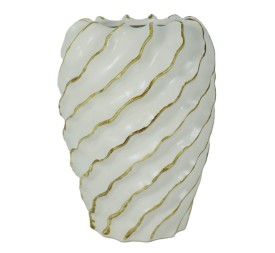 JARRON CERAMICA 19X19X26 ESPIRAL BLANCO