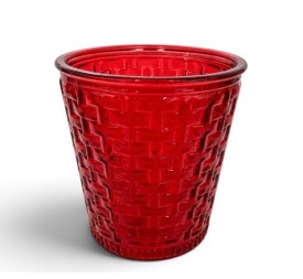 MACETA ORQUIDEA CANELADA D13.5 H15CM ROJO