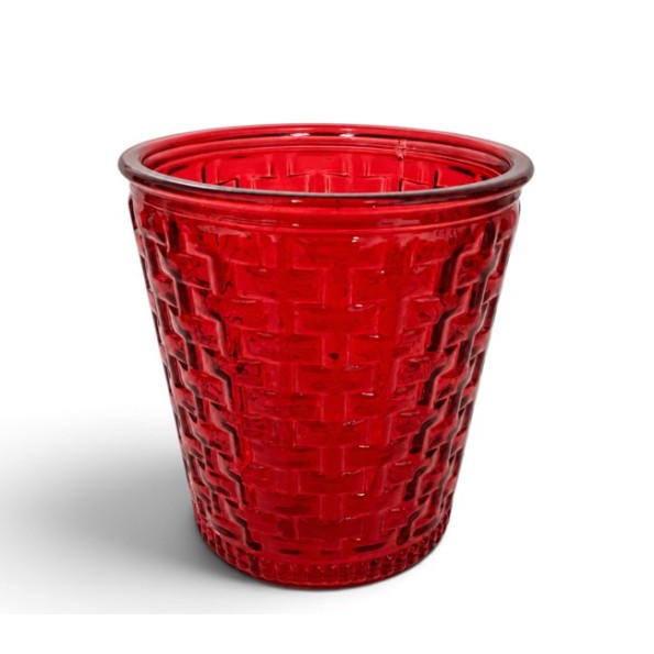 MACETA ORQUIDEA CANELADA D13.5 H15CM ROJO