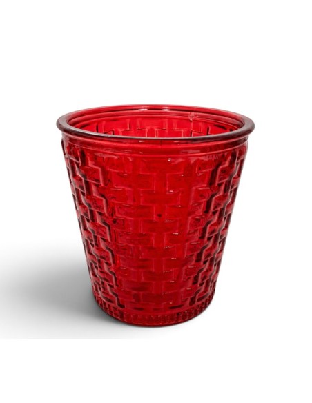 MACETA ORQUIDEA CANELADA D13.5 H15CM ROJO