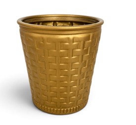 MACETA ORQUIDEA CANELADA D13.5 H15CM ORO