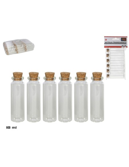 SET BOTELLA X6 TRANS 18ML  T/CORCHO