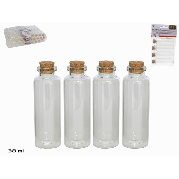SET BOTELLA X4 TRANS. T/CORCHO 32ML