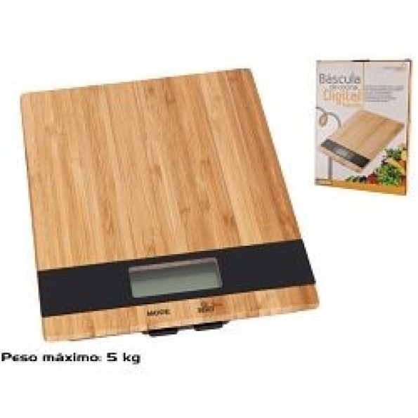 BASCULA DE COCINA DIGITAL BAMBU 5KG