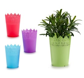 MACETA PLASTICO 9X11,8CM SURT 4 COLORES