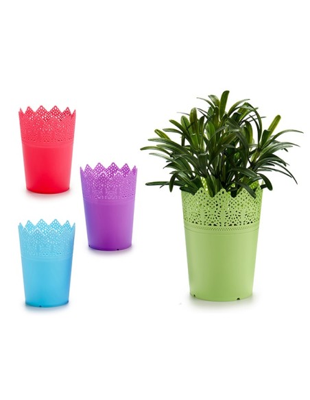 MACETA PLASTICO 9X11,8CM SURT 4 COLORES