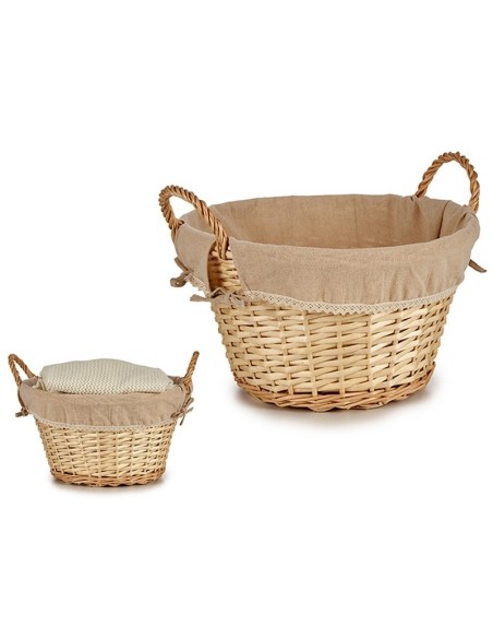 CESTO MIMBRE REDONDO C/ASAS NATURAL 45X40X31CM