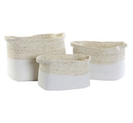CESTA SET 3 ALGODON FIBRA MAIZ 35X26X26 BLANCO