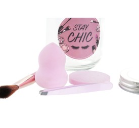 REGALO SET 5 CRISTAL 8X8X13 MAQUILLAJE MULTICOLOR