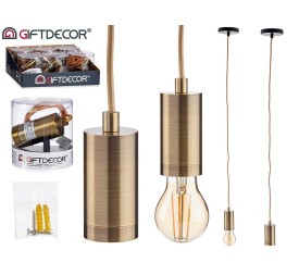 LAMPARA COLGANTE ACERO ORO