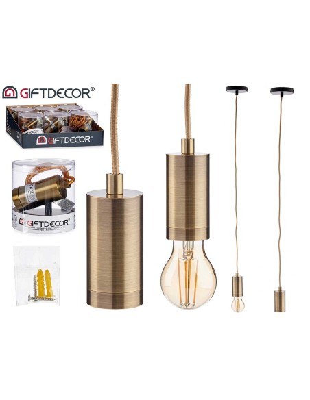 LAMPARA COLGANTE ACERO ORO