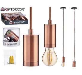 LAMPARA COLGANTE ACERO BRONCE