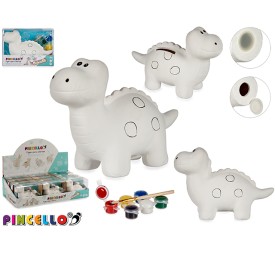 HUCHA DINOSAURIO CIRCULOS CERAMICA PARA PINTAR 16,5x6,4x11,5