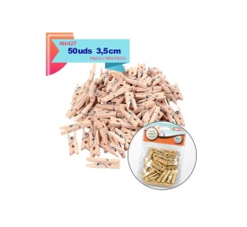 PINCITAS DE MADERA NATURAL 3.5CM 50 UNIDADES