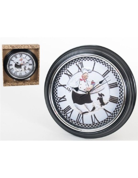 RELOJ PARED CHEFFY 30 CM BLACK