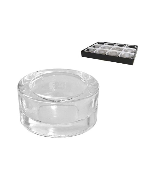 PORTAVELAS CRISTAL RED. LUGO 7X7X3,3CM