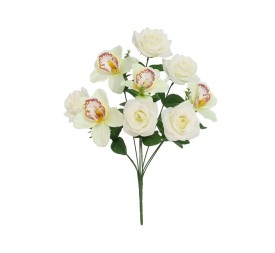 RAMO ROSAS- ORQUIDEA X 9-44 CM (BLANCO)