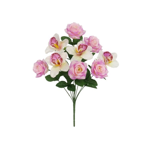 RAMO ROSAS- ORQUIDEA X 9-44 CM (MALVA )