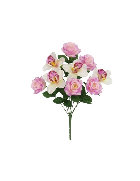 RAMO ROSAS- ORQUIDEA X 9-44 CM (MALVA )