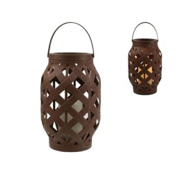 FAROL LED RATTAN (Marron) (14*14*24)