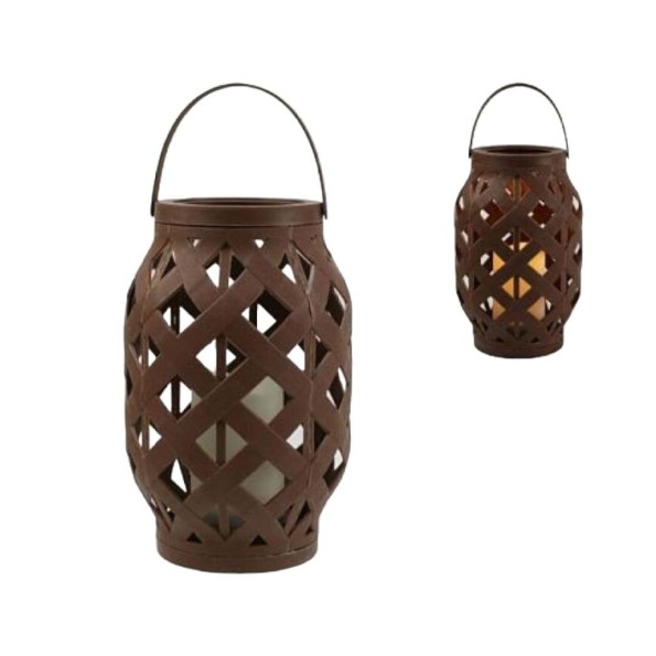 FAROL LED RATTAN (Marron) (14*14*24)