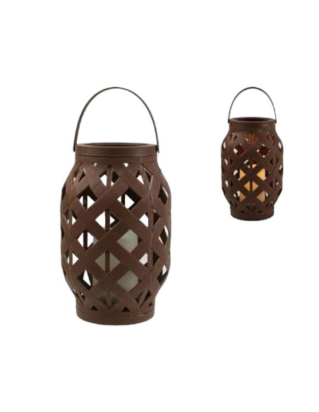 FAROL LED RATTAN (Marron) (14*14*24)