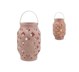 FAROL LED RATTAN (Rosa) (14*14*24)