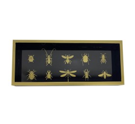 BANDEJA DECORACION MDF 30X12X2,5 INSECTOS NEGRO