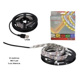 GUIRNALDA USB 3M 90 LED BLANCA