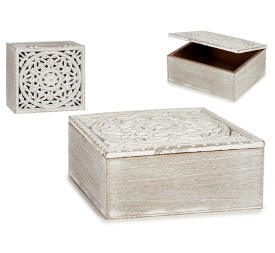 CAJA CALADA MADERA RECTANGULAR BLANCO