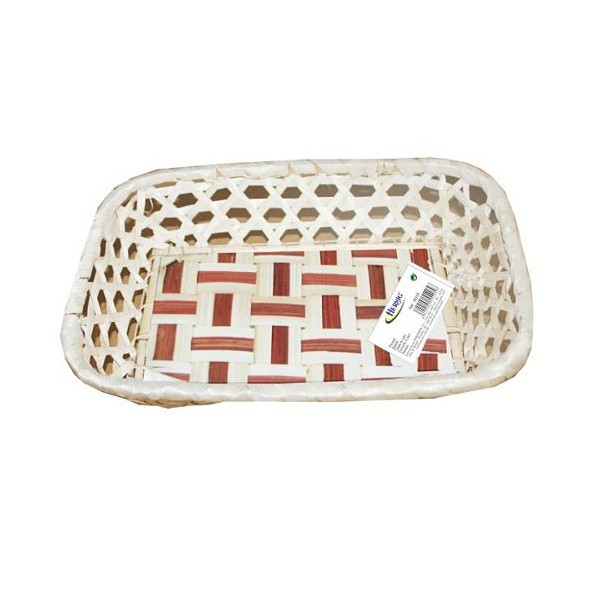 PANERA BAMBU PANAL RECTANGULAR BASE BICOLOR 26x19x5cm