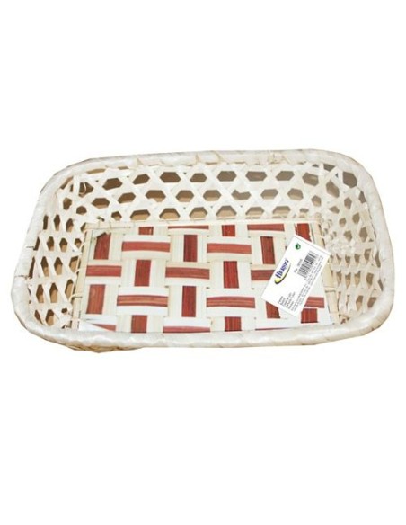 PANERA BAMBU PANAL RECTANGULAR BASE BICOLOR 26x19x5cm